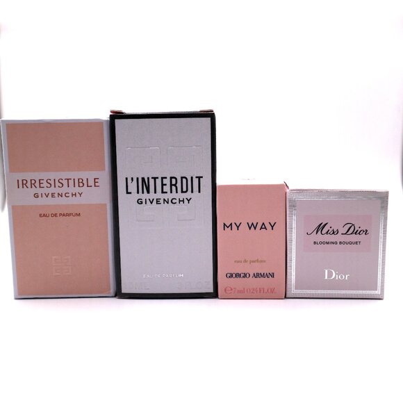 MIni Set Of 4 Fragance Givenchy, Giorgio Armani And Dior - Picture 1 of 2